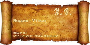 Nepper Vince névjegykártya